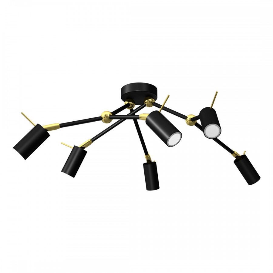 Lampa sufitowa IRIS Black/Gold 6x mini GU10