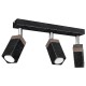 Lampa sufitowa SOLO SAWN BLACK / PATINATED WOOD 3x mini GU10