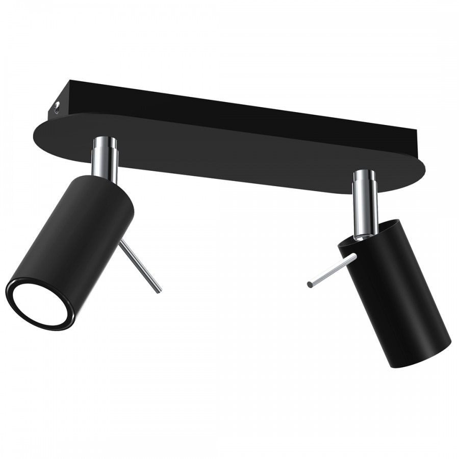 Lampa sufitowa PRESTON BLACK/CHROME 2x mini GU10