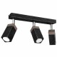 Lampa sufitowa SOLO SAWN BLACK / PATINATED WOOD 3x mini GU10