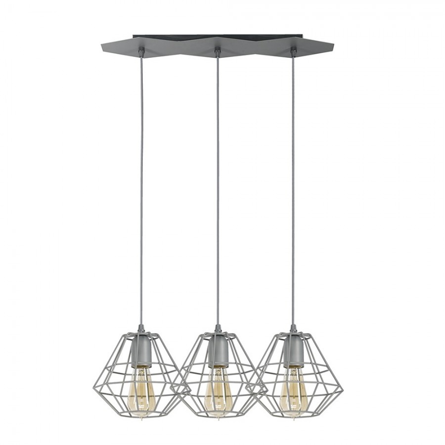 DIAMOND GRAY LAMPA WISZĄCA 3 PŁ