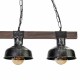 Lampa wisząca FARO BLACK / WOOD 3xE27 60W