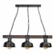 Lampa wisząca FARO BLACK / WOOD 3xE27 60W