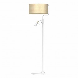 Lampa podłogowa MARSHALL WHITE / RATTAN 1xE27 + 1x mini GU10