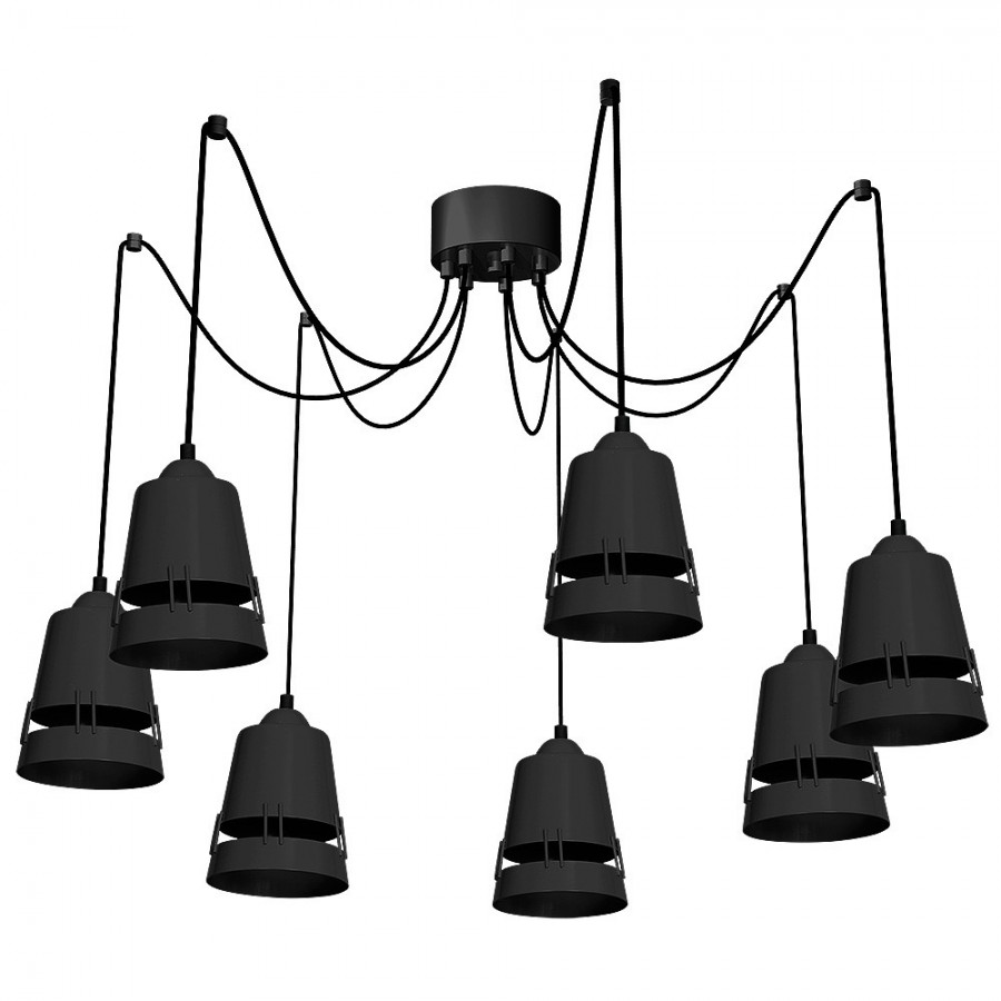 Lampa Wisząca APOLLO BLACK 7xE27