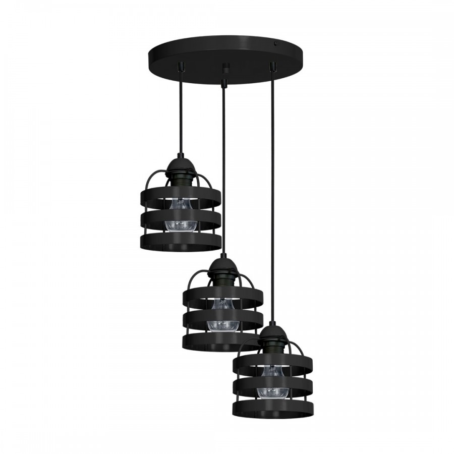 Lampa wisząca LARS BLACK 3xE27