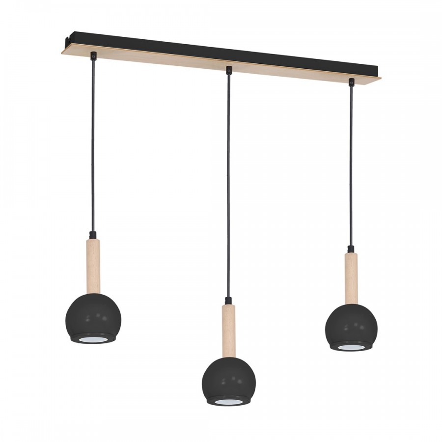 Lampa wisząca BOLLE BLACK 3xGU10