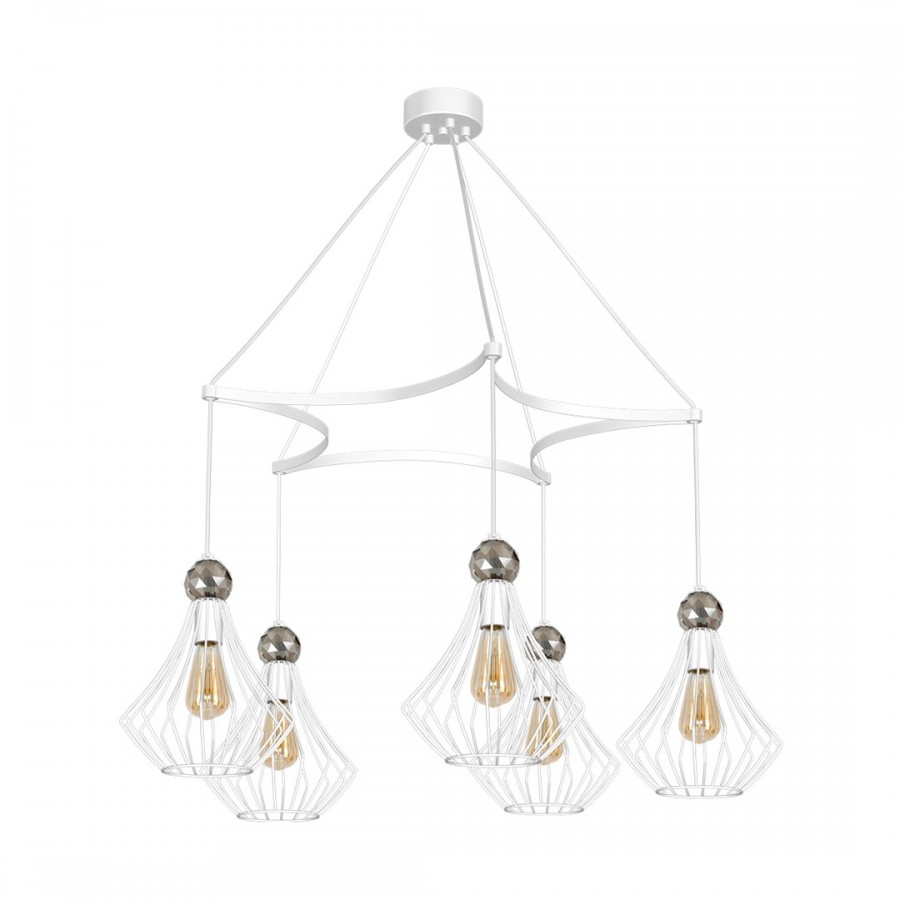 Lampa wisząca JEWEL WHITE 5xE27