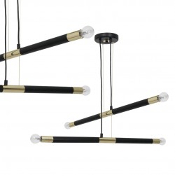 Lampa wisząca BASTONE BLACK / GOLD 4xE14