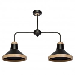 Lampa sufitowa SALMA BLACK / WOOD 2xE27 60W