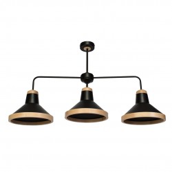 Lampa sufitowa SALMA BLACK / WOOD 3xE27 60W